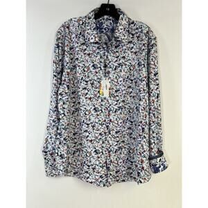 NWT Robert Graham Abstract Print Print Long Sleeve Shirt Stretch Sz XL $198